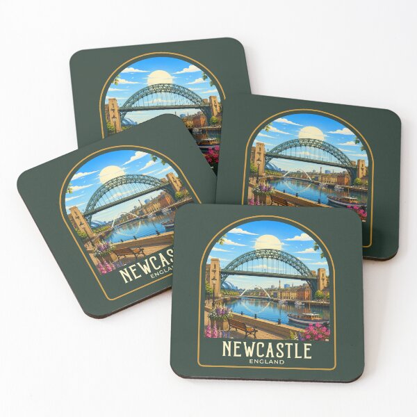 Item preview, Newcastle Vintage Travel Illustration designed and sold by HomeLivingCo.