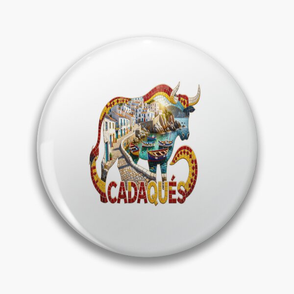Item preview, Cadaques Coastal Mosaic Travel Sticker Summer Souvenir designed and sold by Imaginarium of Chaos falcon88 .