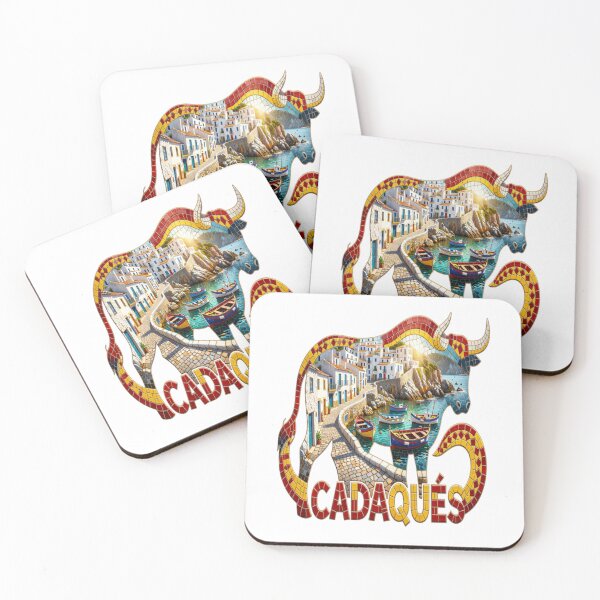 Item preview, Cadaques Coastal Mosaic Travel Sticker Summer Souvenir designed and sold by Imaginarium of Chaos falcon88 .