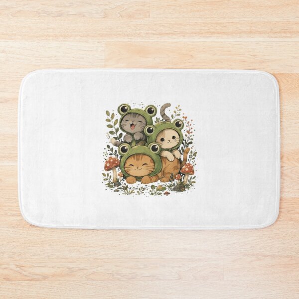 Item preview, Cute Cats in Frog Hoodies Illustration designed and sold by DKSH1234.