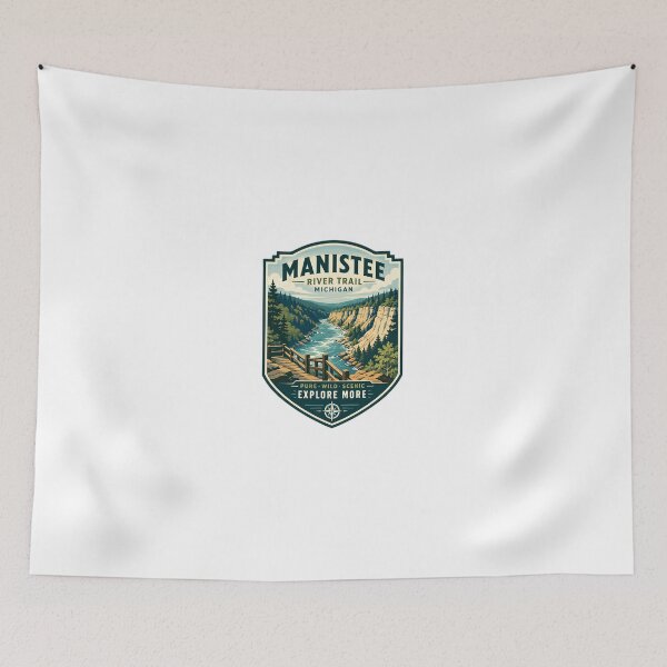 Item preview, Manistee River Trail Michigan Pure Wild Scenic Explore More Outdoors Hiker Adventure designed and sold by Simsimah26Parks.