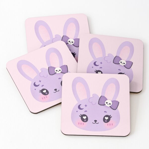 Item preview, Bat Spooky Bunny Head – Cute Pastel Bunny Icon Sticker designed and sold by Cerys-GS.
