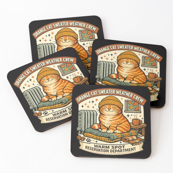 Item preview, Orange Cat Sweater Weather Crew designed and sold by Concrete Coffee Studio.