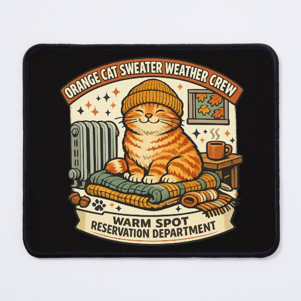 Item preview, Orange Cat Sweater Weather Crew designed and sold by Concrete Coffee Studio.