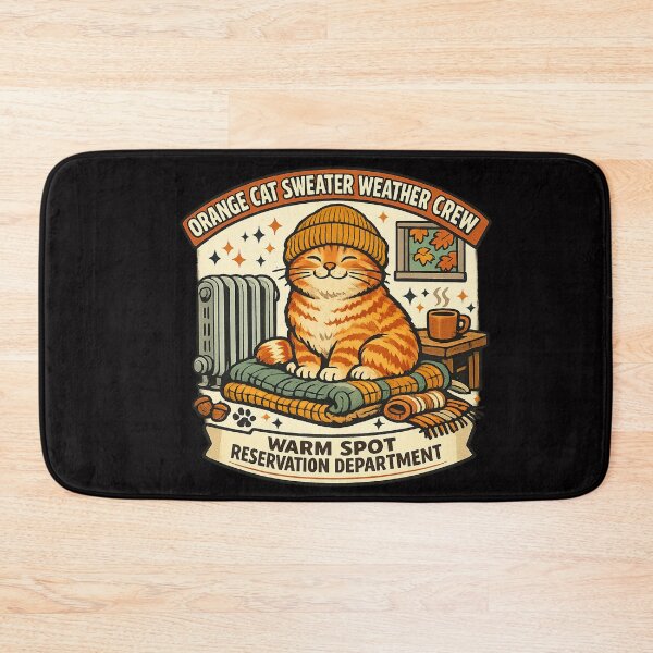 Item preview, Orange Cat Sweater Weather Crew designed and sold by Concrete Coffee Studio.