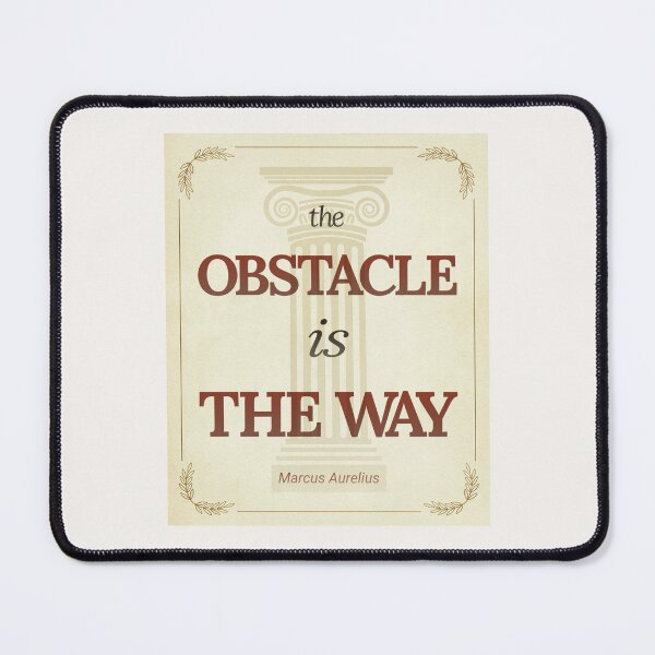 Item preview, The Obstacle Is the Way - Marcus Aurelius - Elegant Script Stoic Quote - Roman Red Version designed and sold by Stoic Core.