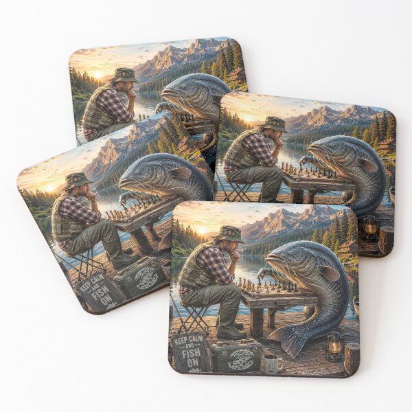 Item preview, Fisherman Playing Chess with a Giant Catfish designed and sold by RabeART.