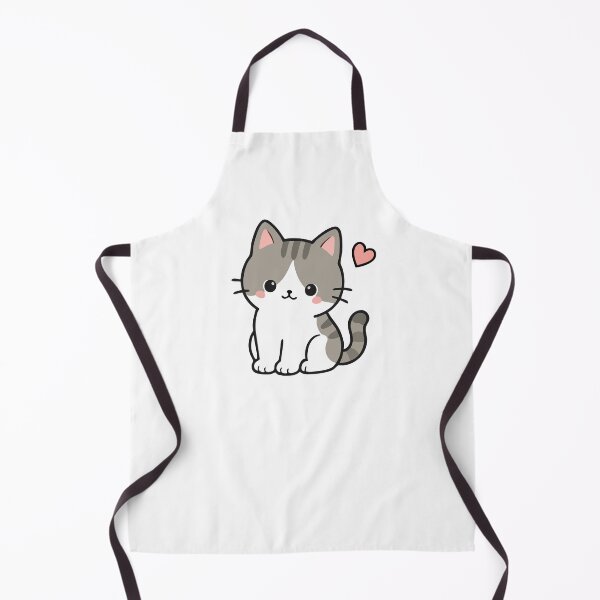 Item preview, Cute Kawaii Kitten With Pink Heart designed and sold by VectorForge Studio.