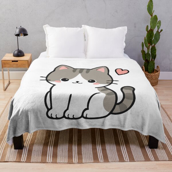 Item preview, Cute Kawaii Kitten With Pink Heart designed and sold by VectorForge Studio.