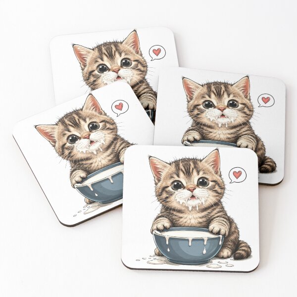 Item preview, Cute Kitten Milk Lover – Adorable Messy Cat with Milk Bowl Funny Gift T-Shirt designed and sold by @SHINTOSARTSTORE.