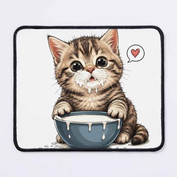 Item preview, Cute Kitten Milk Lover – Adorable Messy Cat with Milk Bowl Funny Gift T-Shirt designed and sold by @SHINTOSARTSTORE.