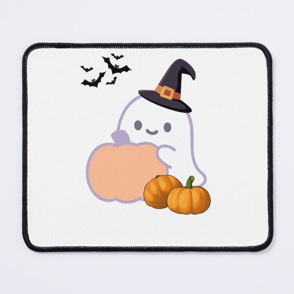 Item preview, Cute ghost with Witch Hat and Pumpkins designed and sold by KristinaArts.