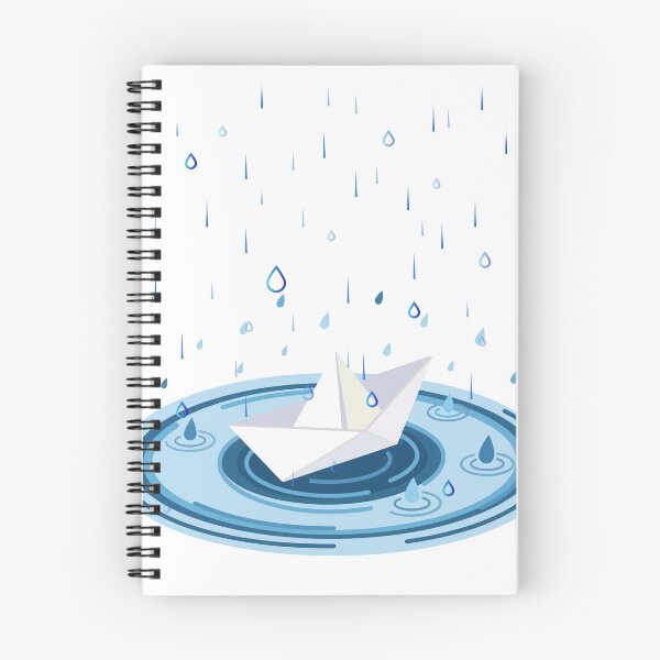 Item preview, Paper Boat Floating in Rain Illustration designed and sold by Cutethings3.