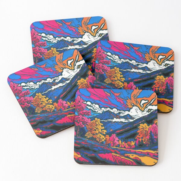 Item preview, Vibrant Pop Art Colorful Mountain Valley Landscape designed and sold by Nexus Space.