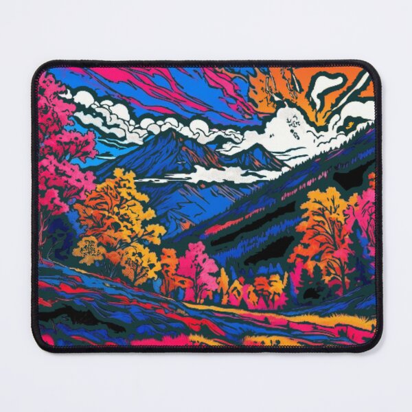 Item preview, Vibrant Pop Art Colorful Mountain Valley Landscape designed and sold by Nexus Space.