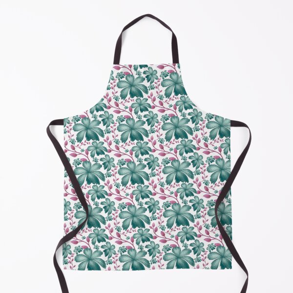 Item preview, Teal Watercolor Floral Pattern with Pink Botanical Vines on Black | Seamless Botanical Flower Design designed and sold by HopeAndHustle.