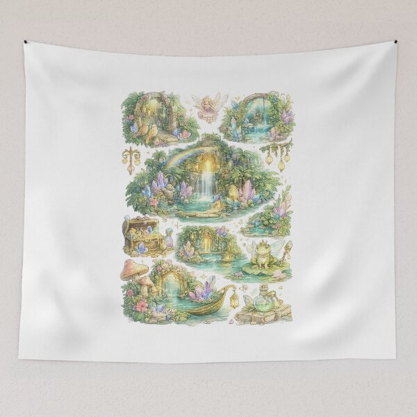 Item preview, Enchanted Fairy Garden | Magical Waterfall Fantasy designed and sold by Blush and Bloom.