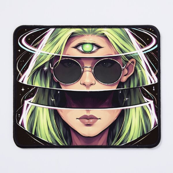 Item preview, Psychedelic Cosmic Third Eye Girl – Surreal Sci-Fi Aesthetic designed and sold by UniqYou.
