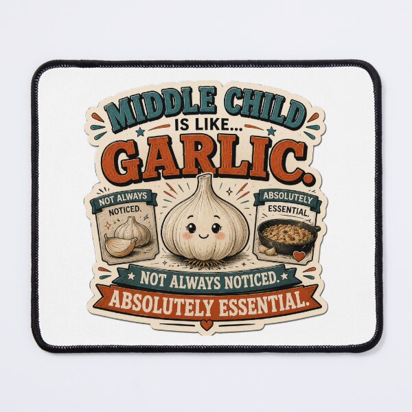 Item preview, Middle Child Is Like Garlic. Not Always Noticed. Absolutely Essential. designed and sold by OneDotSpot.
