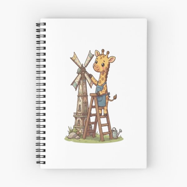 Item preview, Cute Giraffe Fixing Vintage Windmill designed and sold by Ella_Sketch.