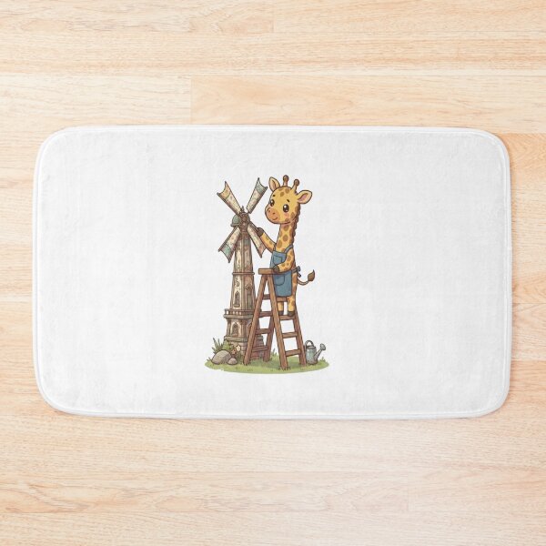 Item preview, Cute Giraffe Fixing Vintage Windmill designed and sold by Ella_Sketch.
