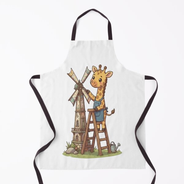 Item preview, Cute Giraffe Fixing Vintage Windmill designed and sold by Ella_Sketch.