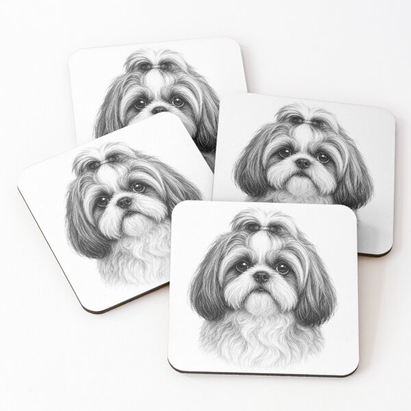 Item preview, Elegant Black and White Shih Tzu Portrait designed and sold by ShopFanCreation.