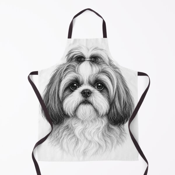Item preview, Elegant Black and White Shih Tzu Portrait designed and sold by ShopFanCreation.