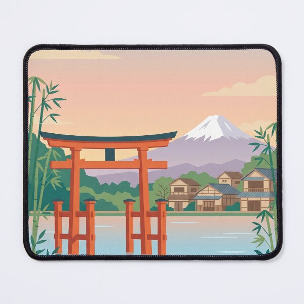 Item preview, Kyoto Japan Torii Gate Mt Fuji Minimalist Poster designed and sold by gerardimedina.