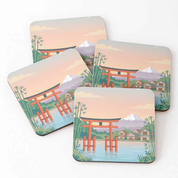 Item preview, Kyoto Japan Torii Gate Mt Fuji Minimalist Poster designed and sold by gerardimedina.