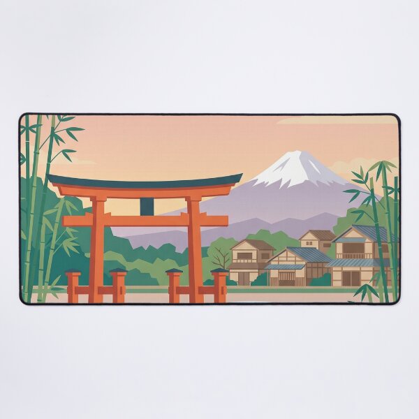 Item preview, Kyoto Japan Torii Gate Mt Fuji Minimalist Poster designed and sold by gerardimedina.