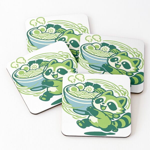 Item preview, Kawaii Tanuki Carrying Giant Ramen Bowl Japanese Foodie Sticker designed and sold by kawaii animal store (in Japan).