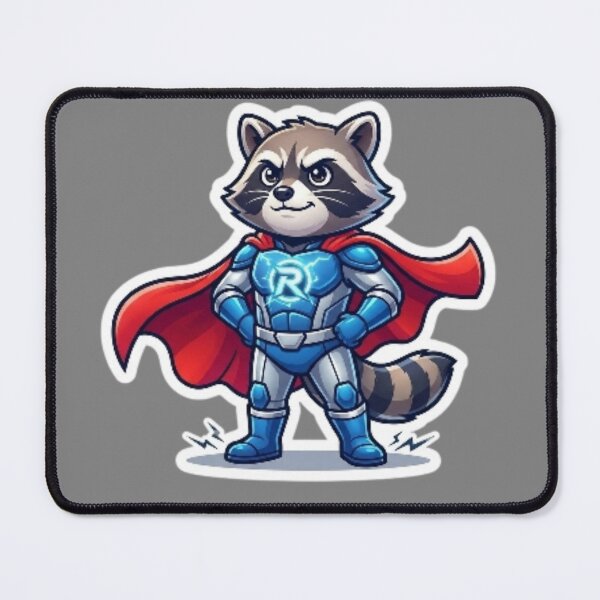 Item preview, Cute Superhero Raccoon Sticker designed and sold by UniqueDesigningshop .
