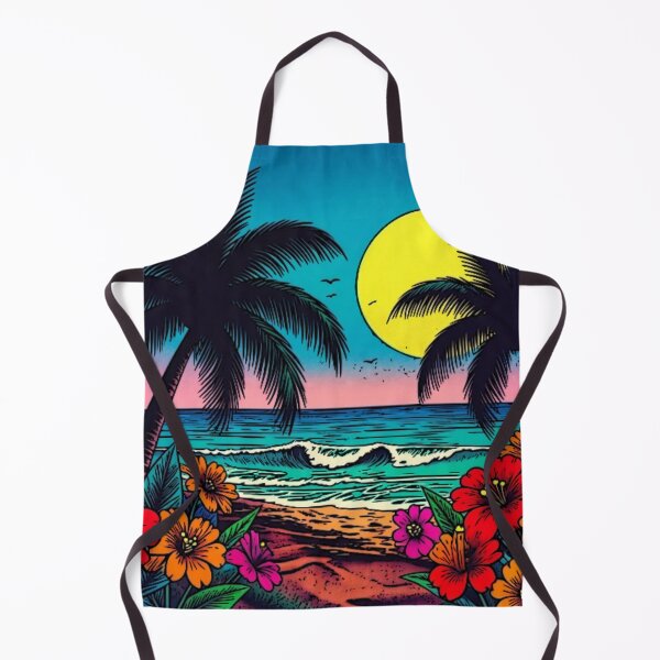 Item preview, Vibrant Pop Art Tropical Beach Palm Trees Sunset Art designed and sold by Nexus Space.