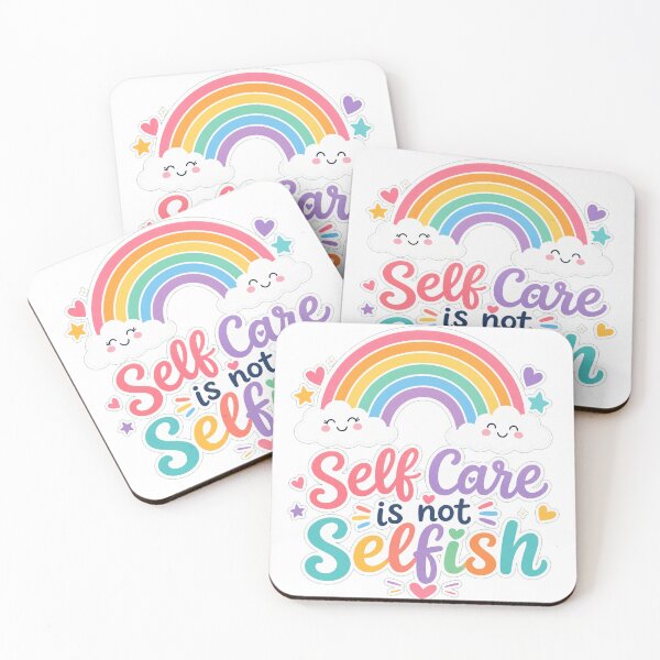 Item preview, Self Care is not Selfish Colorful Rainbow Positive Quote designed and sold by Aliplus+.