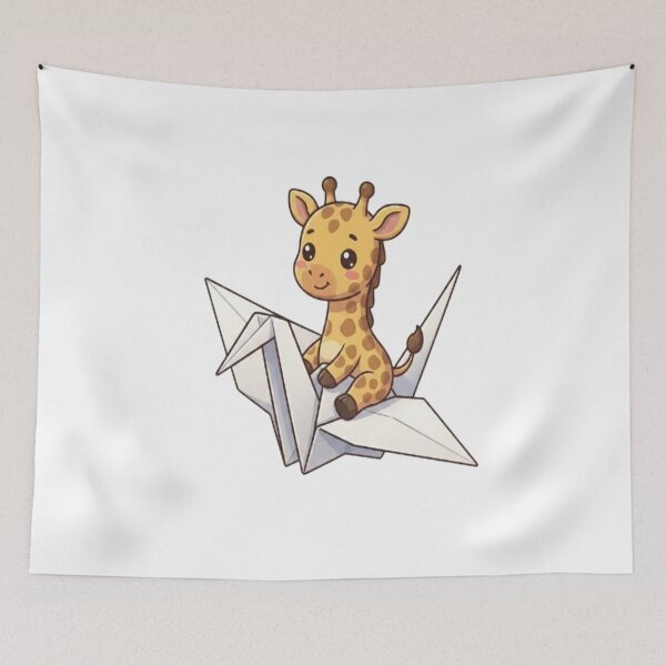Item preview, Cute Giraffe Riding Origami Crane designed and sold by Ella_Sketch.