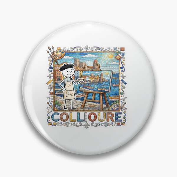 Item preview, Collioure Artist Mosaic Travel Sticker Summer Souvenir designed and sold by Imaginarium of Chaos falcon88 .