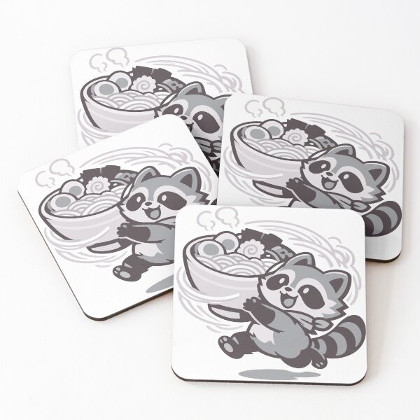 Item preview, Kawaii Tanuki Carrying Giant Ramen Bowl Japanese Foodie Sticker designed and sold by kawaii animal store (in Japan).