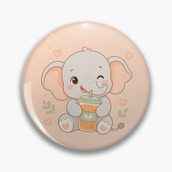 Item preview, Happy Elephant with Drink – Cozy Pastel Friend minimalist design designed and sold by CosmicQuietStudio.