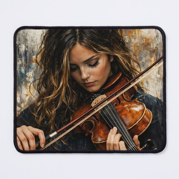 Item preview, Soulful Female Violinist – Contemporary Abstract Classical Music Art Print designed and sold by Kaleidoscope Print.