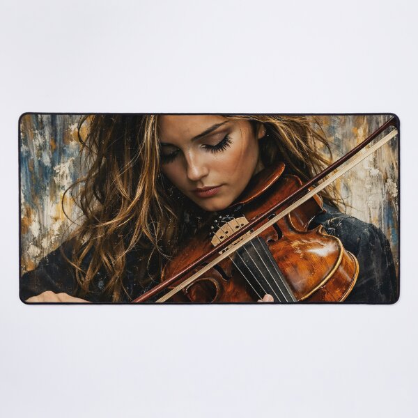 Item preview, Soulful Female Violinist – Contemporary Abstract Classical Music Art Print designed and sold by Kaleidoscope Print.