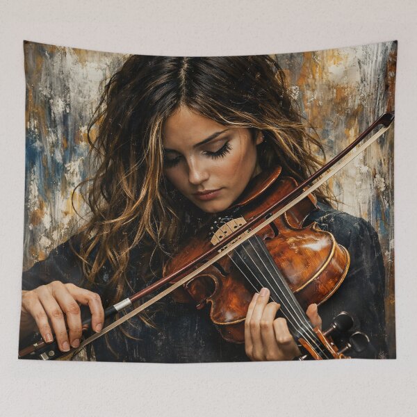 Item preview, Soulful Female Violinist – Contemporary Abstract Classical Music Art Print designed and sold by Kaleidoscope Print.