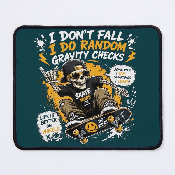 Item preview, Funny Skeleton Skater Aesthetic Gravity Check Meme designed and sold by W&RParadise.