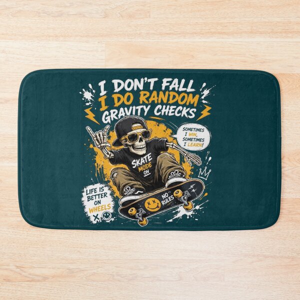 Item preview, Funny Skeleton Skater Aesthetic Gravity Check Meme designed and sold by W&RParadise.