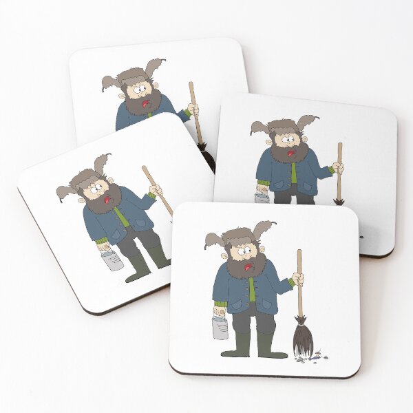 Item preview, Spring Cleaning Meme Sticker | Funny Custodian & Grumpy Janitor Cartoon designed and sold by MyxaART.