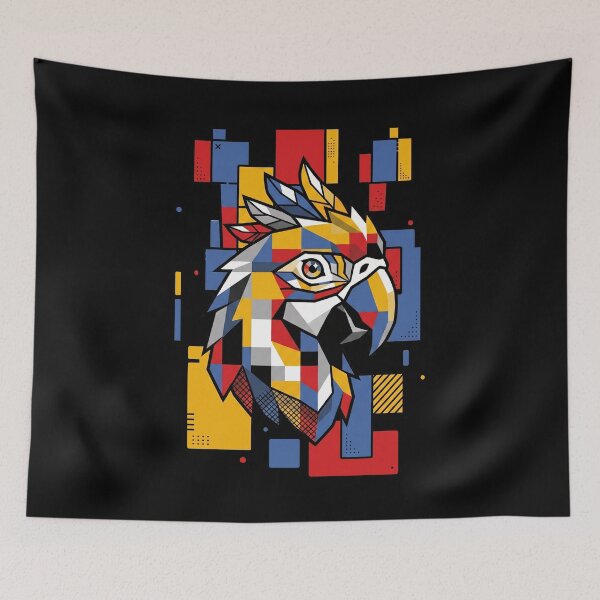 Item preview, Funny Parrot Colorful Blocks Geometric Art Boys Girls Kids designed and sold by FurryHavenPH.