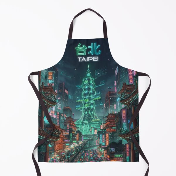 Item preview, Neo Taipei Cyberpunk City Night View Art Print | Futuristic Neon Cityscape & Scooter Night Poster designed and sold by SOOstudio73.
