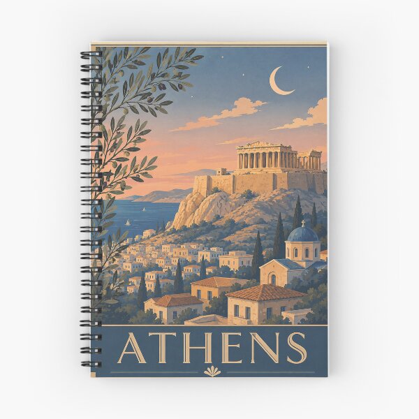 Item preview, Athens at Twilight A Vintage Travel Poster designed and sold by newjoseph.