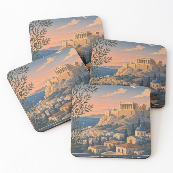 Item preview, Athens at Twilight A Vintage Travel Poster designed and sold by newjoseph.