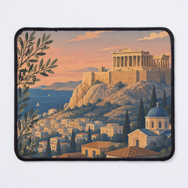 Item preview, Athens at Twilight A Vintage Travel Poster designed and sold by newjoseph.